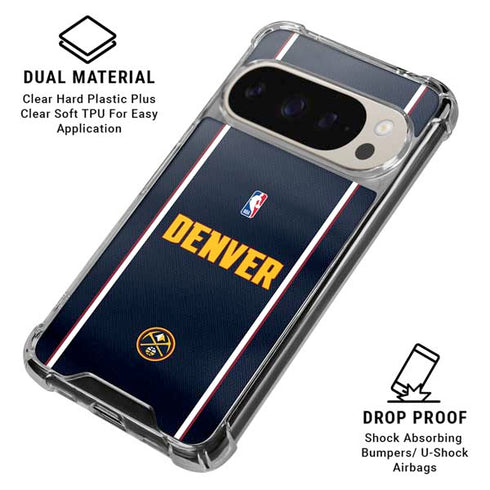 NBA Denver Nuggets Jersey Google Pixel 9 Pro XL Clear Case